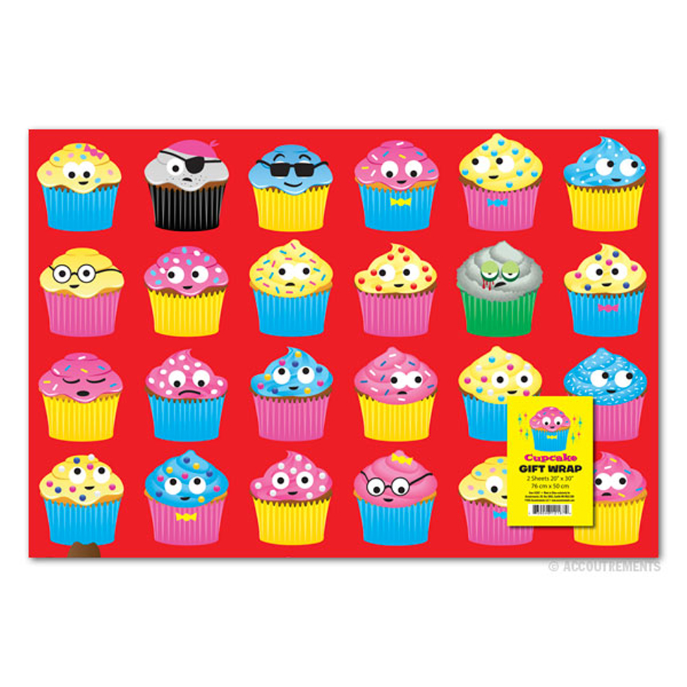 Kooky Cupcakes Gift Wrap 2 Pack - (20" x 30")