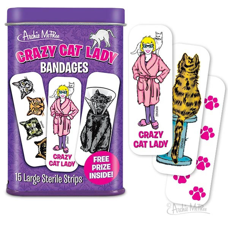 Crazy Cat Lady Bandages - Free Prize Included!