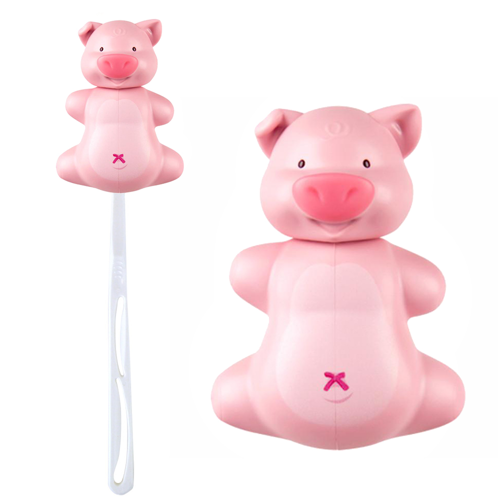 Pink Pig Flipper Toothbrush Holder