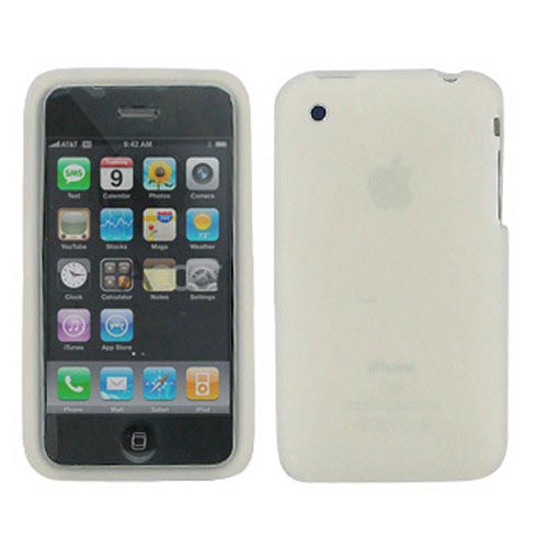 Premium Apple iPhone 3G Silicone Case, Rubber Skin - Frost White