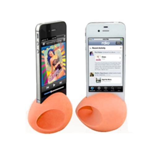 iHip Orange Silicone Egg Amplifier Speaker Stand for Apple iPhone 4/4S/5/5S/SE