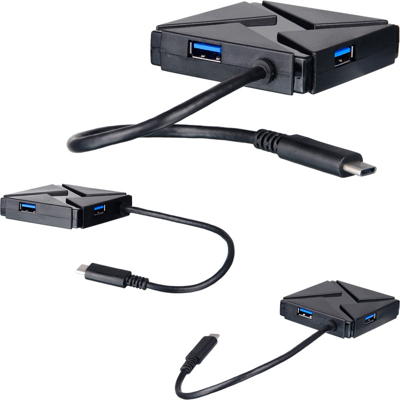 Black Type C 4 Port USB 3.1 Hub