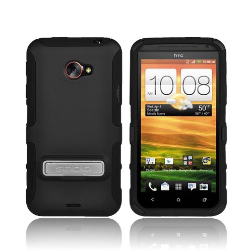 Seidio Active HTC EVO 4G LTE Rubberized Hard Cover Over Silicone w/ Kickstand - Black Seidio Active HTC EVO 4G LTE Rubberized Hard Cover Over Silicone w/ Kickstand - Black