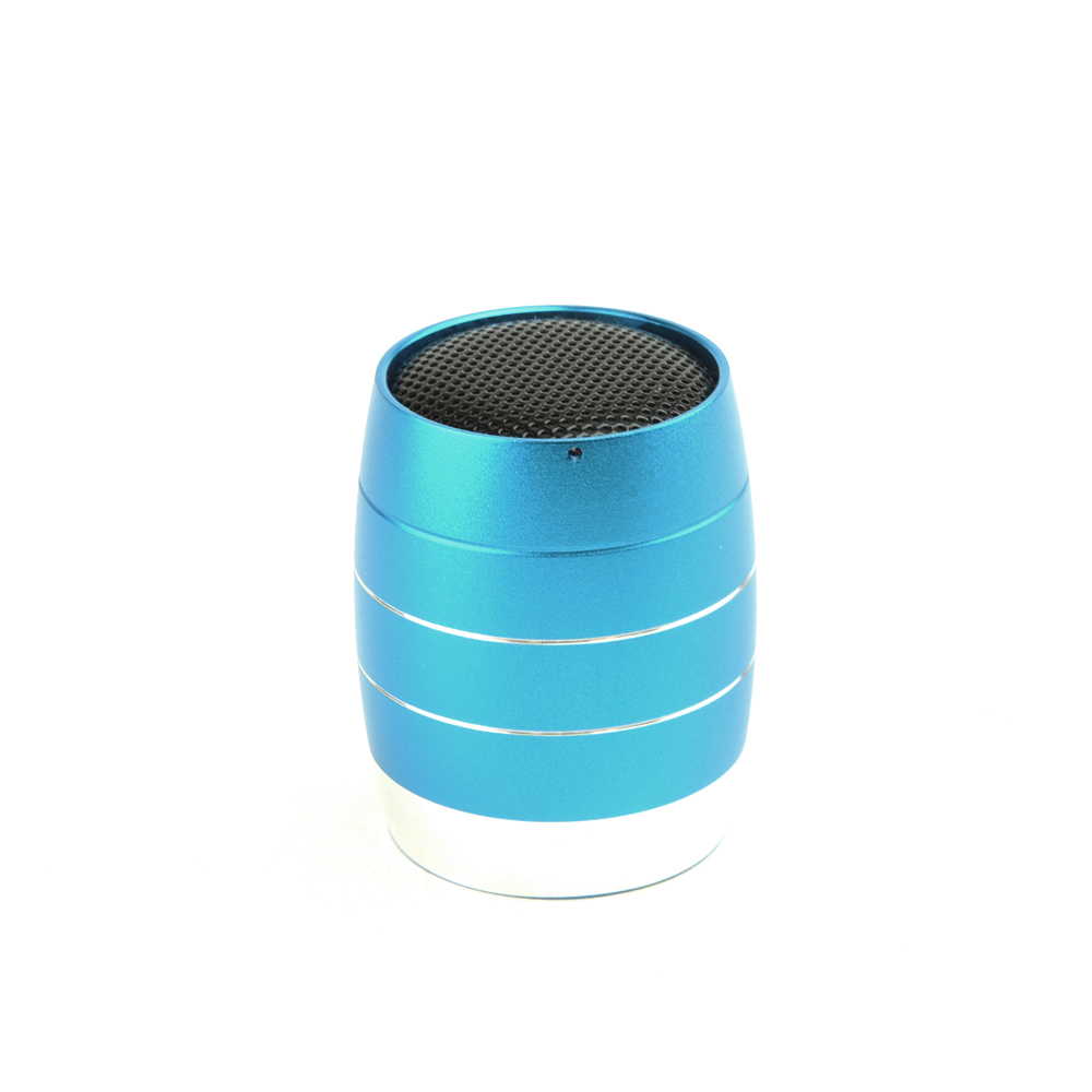 Blue Mini Metal Portable Rechargable Speaker w/ Micro SD Port