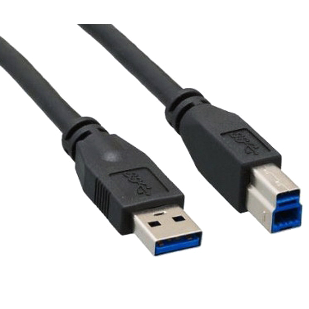 Black USB 3.0 A Male to B Male Data Cable - 6FT/ 1.8M