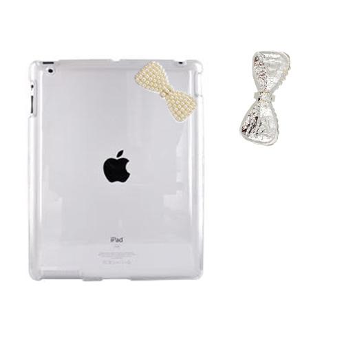 Apple New iPad (3rd Gen.) Clear Hard Case w/ Pearl Bow
