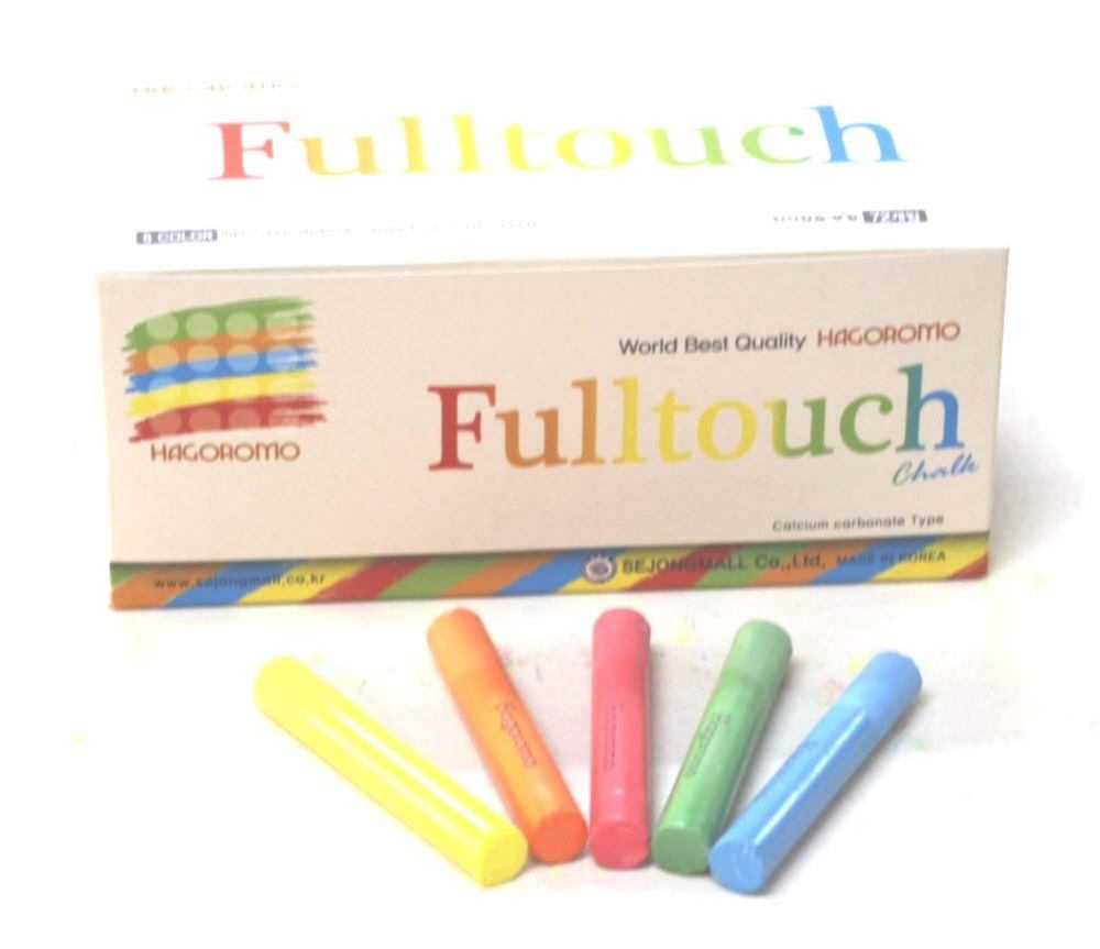 Hagoromo Fulltouch 5-Color Mix Chalk 1Box (72pcs) Red, Yellow, Blue, Orange, Yellow Green