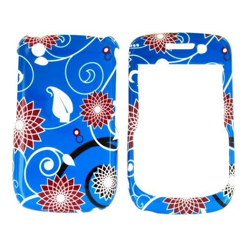 Blackberry Curve 3G 9330, 9300, 8520, 8530 Hard Case - Floral on Blue