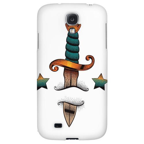 Dagger on White - Geeks Designer Line Tattoo Series Hard Back Case for Samsung Galaxy S4 Dagger on White - Geeks Designer Line Tattoo Series Hard Back Case for Samsung Galaxy S4