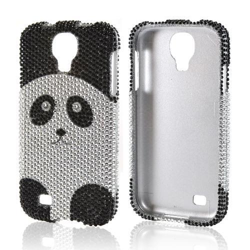 Silver/ Black Panda Bear Bling Hard Case for Samsung Galaxy S4