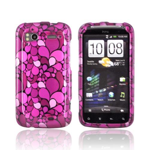 HTC Sensation 4G Hard Case - Hot Pink/ Pink/ Magenta Flower Petals