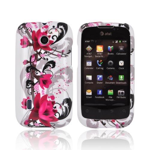 AT&T Fusion U8652 Hard Case - Pink Flower Splash on White
