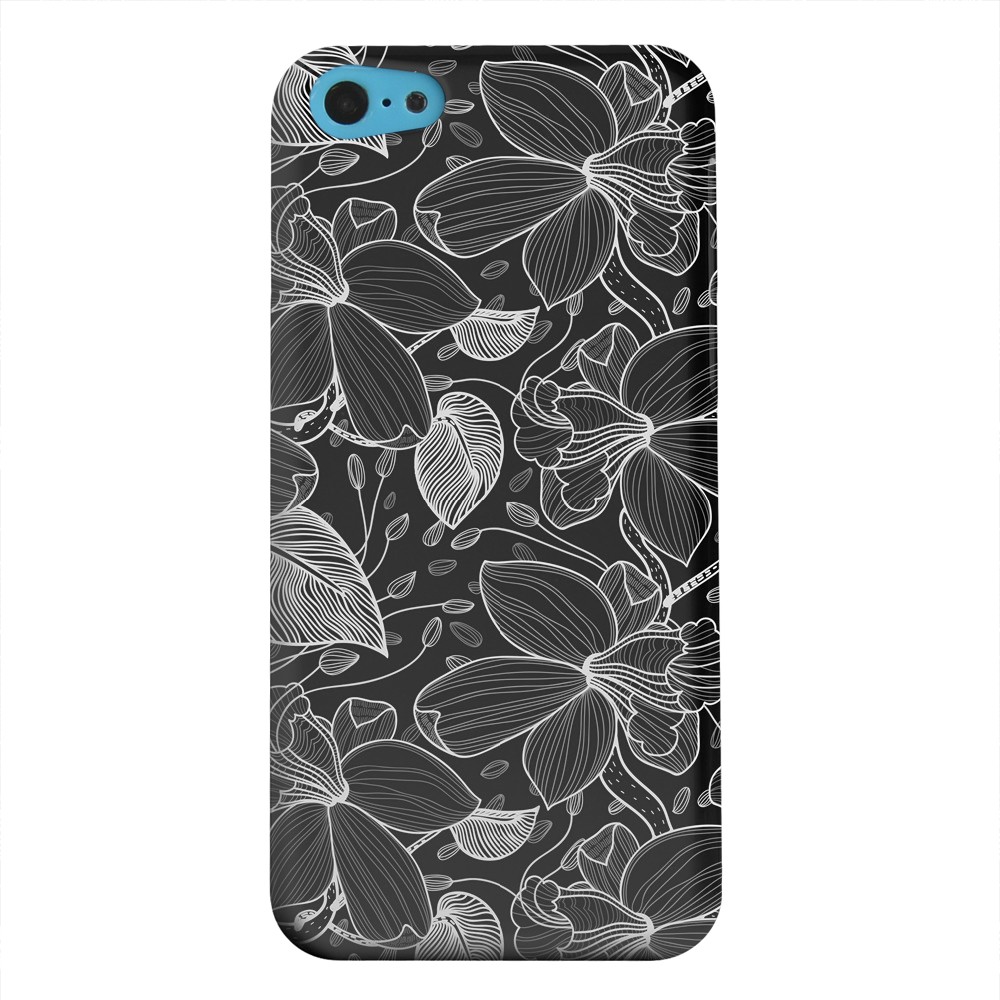 Geeks Designer Line (GDL) Apple iPhone 5C Matte Hard Back Cover - White on Black Orchid Lines Geeks Designer Line (GDL) Apple iPhone 5C Matte Hard Back Cover - White on Black Orchid Lines