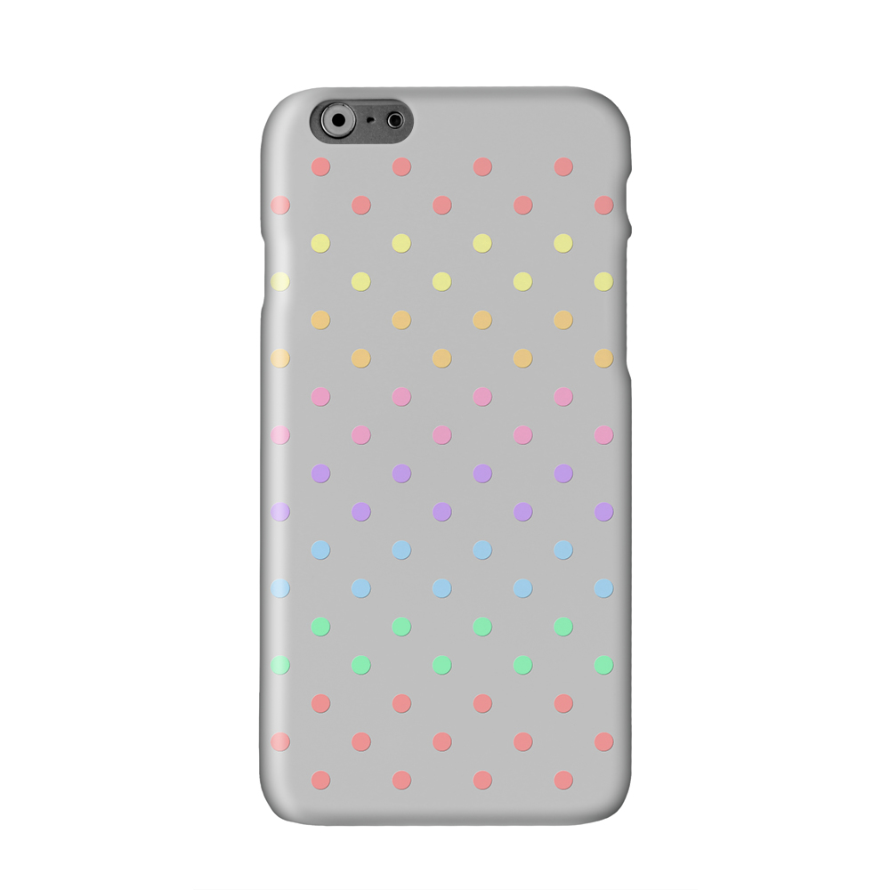 Geeks Designer Line (GDL) Apple iPhone 6 Matte Hard Back Cover - Rainbow Dots on Gray Geeks Designer Line (GDL) Apple iPhone 6 Matte Hard Back Cover - Rainbow Dots on Gray