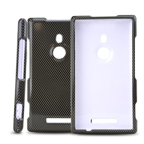 Gray/ Black Carbon Fiber Design Hard Case for Nokia Lumia 925