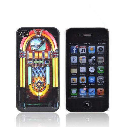 AT&T/ Verizon Apple iPhone 4, iPhone 4S Hard Case - Multi-Colored Jukebox