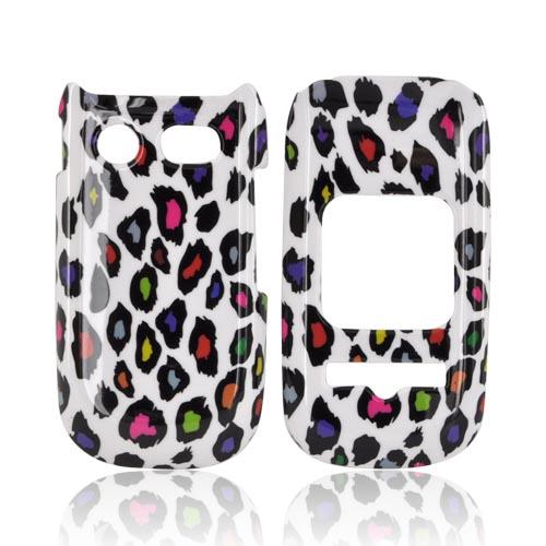 Pantech Breeze 3 Hard Case - Rainbow Leopard on White