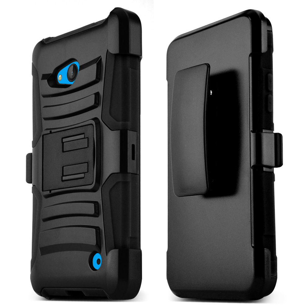 Black Hard Plastic on Silicone Dual Layer Hybrid Case Cover Skin for Nokia Lumia 640 Black Hard Plastic on Silicone Dual Layer Hybrid Case Cover Skin for Nokia Lumia 640
