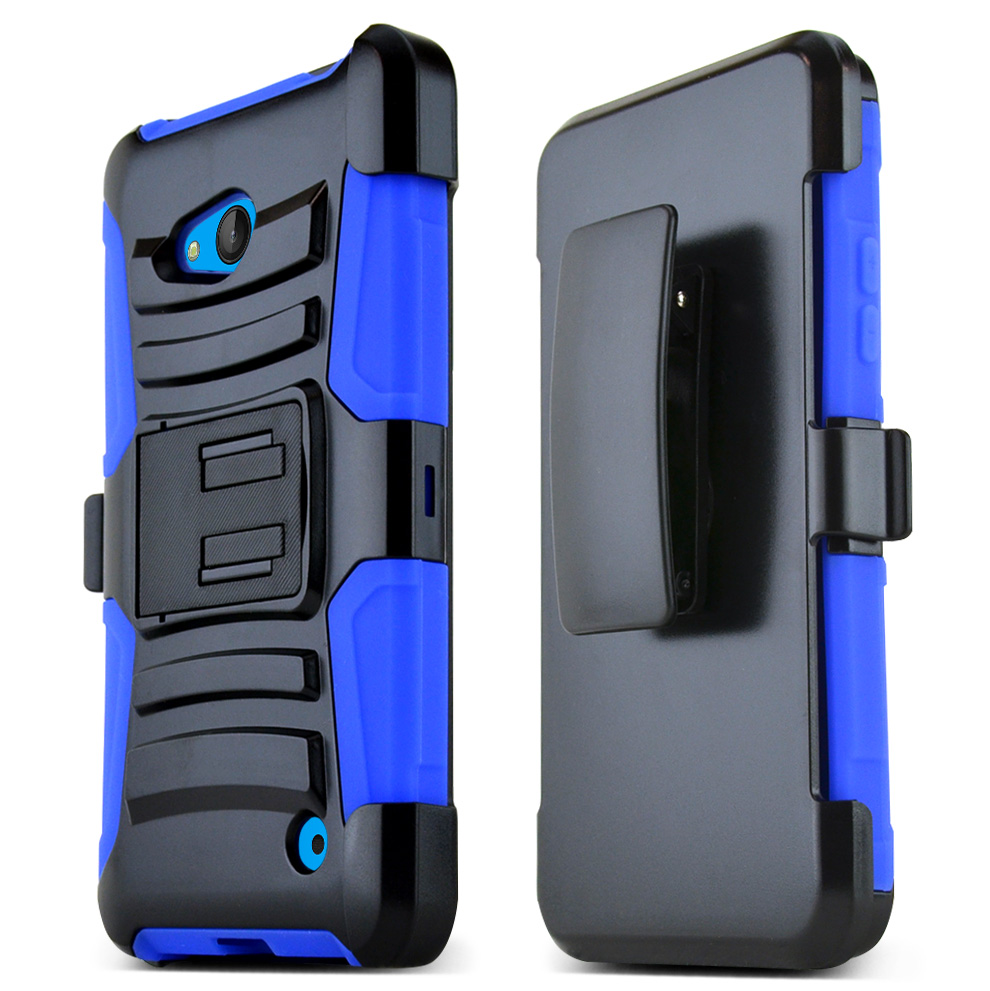 Blue Hard Plastic on Silicone Dual Layer Hybrid Case Cover Skin for Nokia Lumia 640 Blue Hard Plastic on Silicone Dual Layer Hybrid Case Cover Skin for Nokia Lumia 640