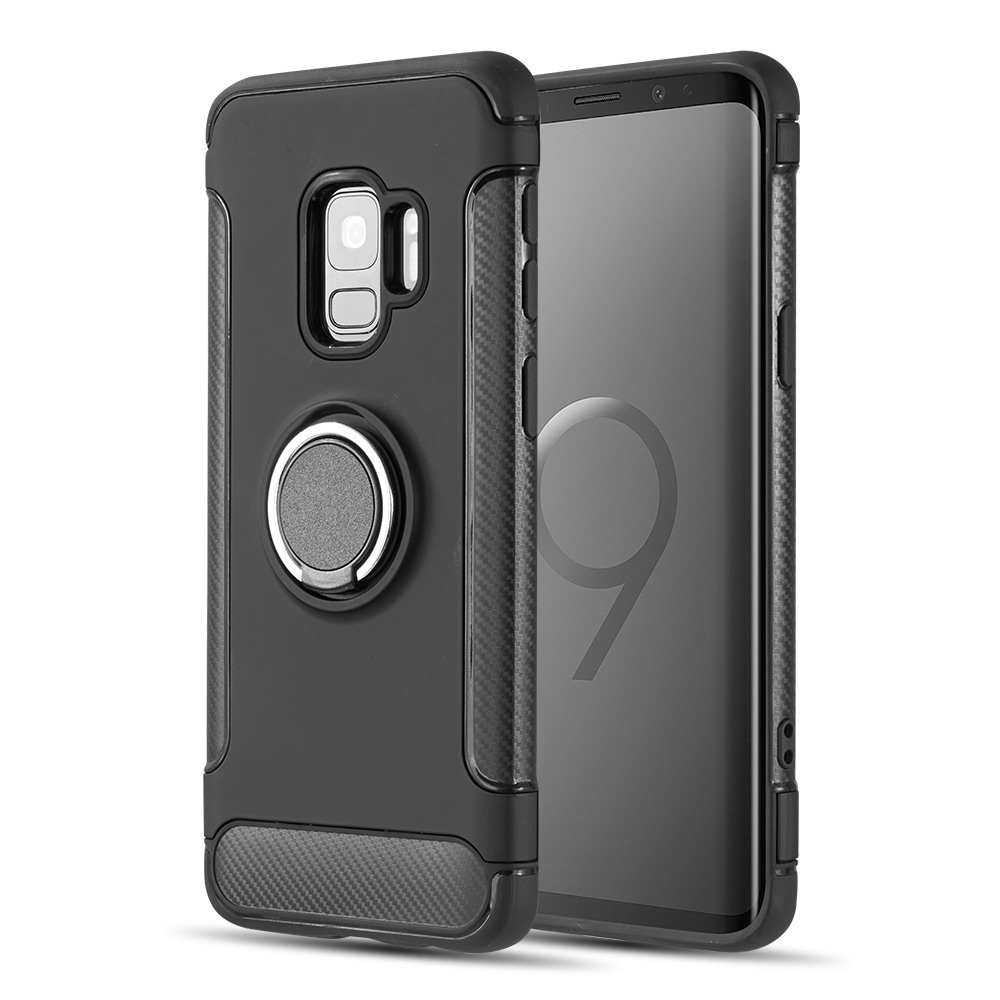 [Samsung Galaxy S9] Redshield Carbon Edge Sports Hybrid Case with Circo  Magstand [Black