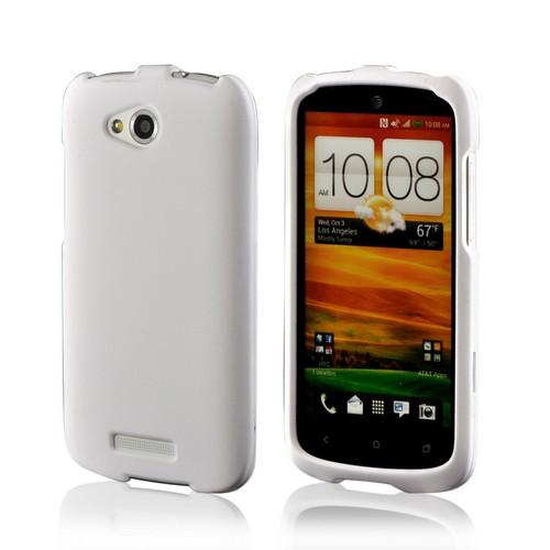 White Rubberized Hard Case for HTC One VX
