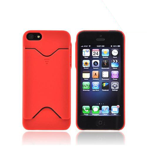 Made for Apple iPhone 5/5S Rubberized Back Cover w/ ID Slot - Red by Redshield Made for Apple iPhone 5/5S Rubberized Back Cover w/ ID Slot - Red by Redshield