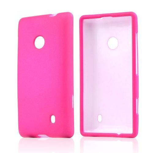 Hot Pink Rubberized Hard Case for Nokia Lumia 521