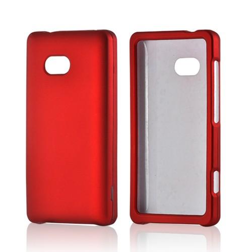 Red Rubberized Hard Case for Nokia Lumia 810