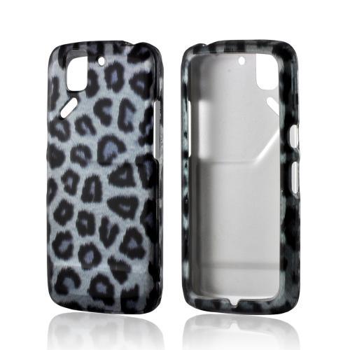 Blue/ Black Leopard Rubberized Hard Case for Pantech Flex