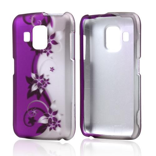 Black Vines on Purple/Silver Rubberized Hard Case for Pantech Perception