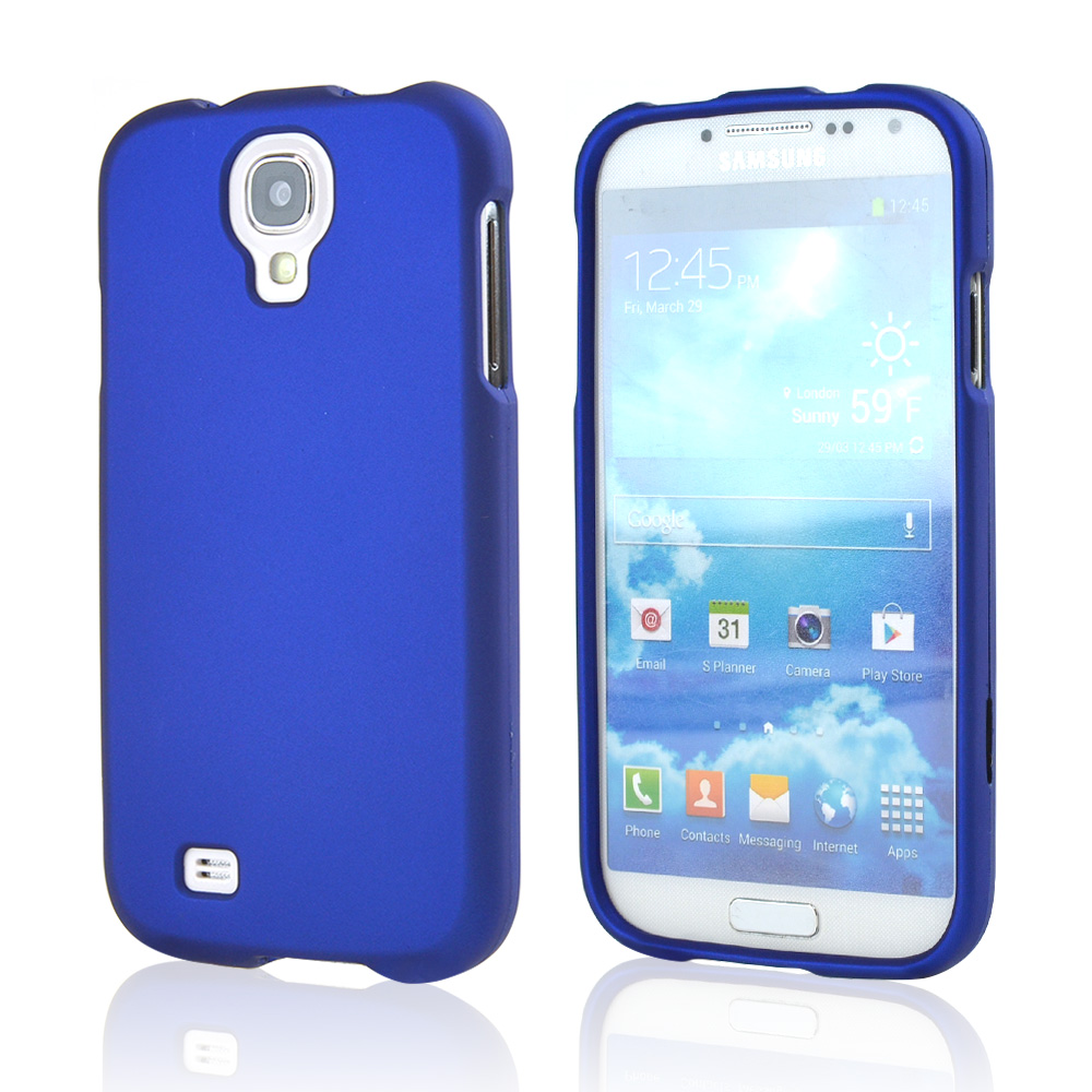 Blue Rubberized Hard Case for Samsung Galaxy S4