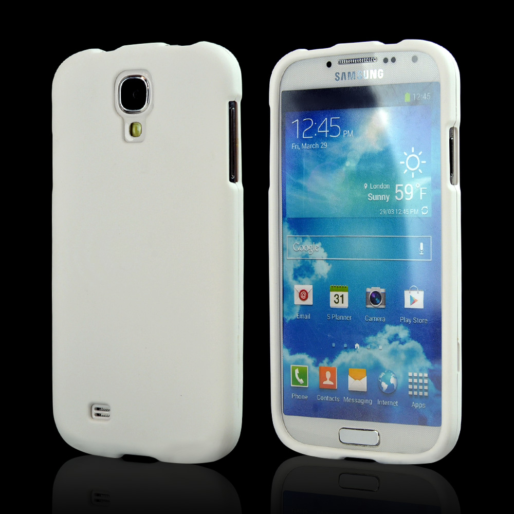 White Rubberized Hard Case for Samsung Galaxy S4