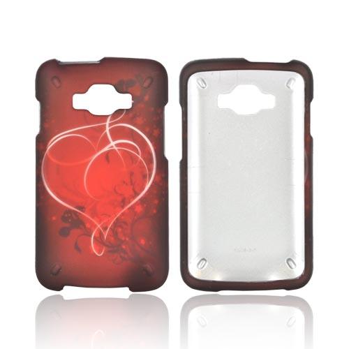 Samsung Rugby Smart i847 Rubberized Hard Case - Red Heart on Stars