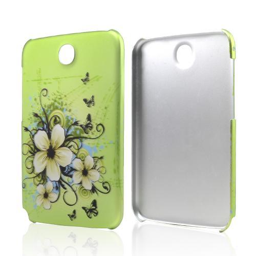 White Hawaiian Flowers on Green Rubberized Hard Case for Samsung Galaxy Note 8.0 White Hawaiian Flowers on Green Rubberized Hard Case for Samsung Galaxy Note 8.0