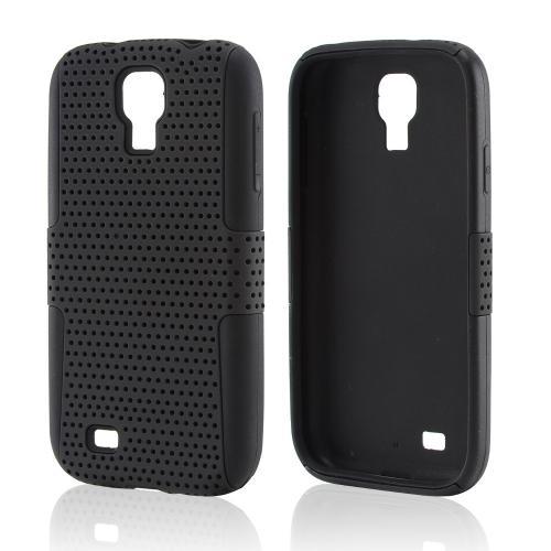 Black Mesh on Black Silicone Hybrid Case for Samsung Galaxy S4