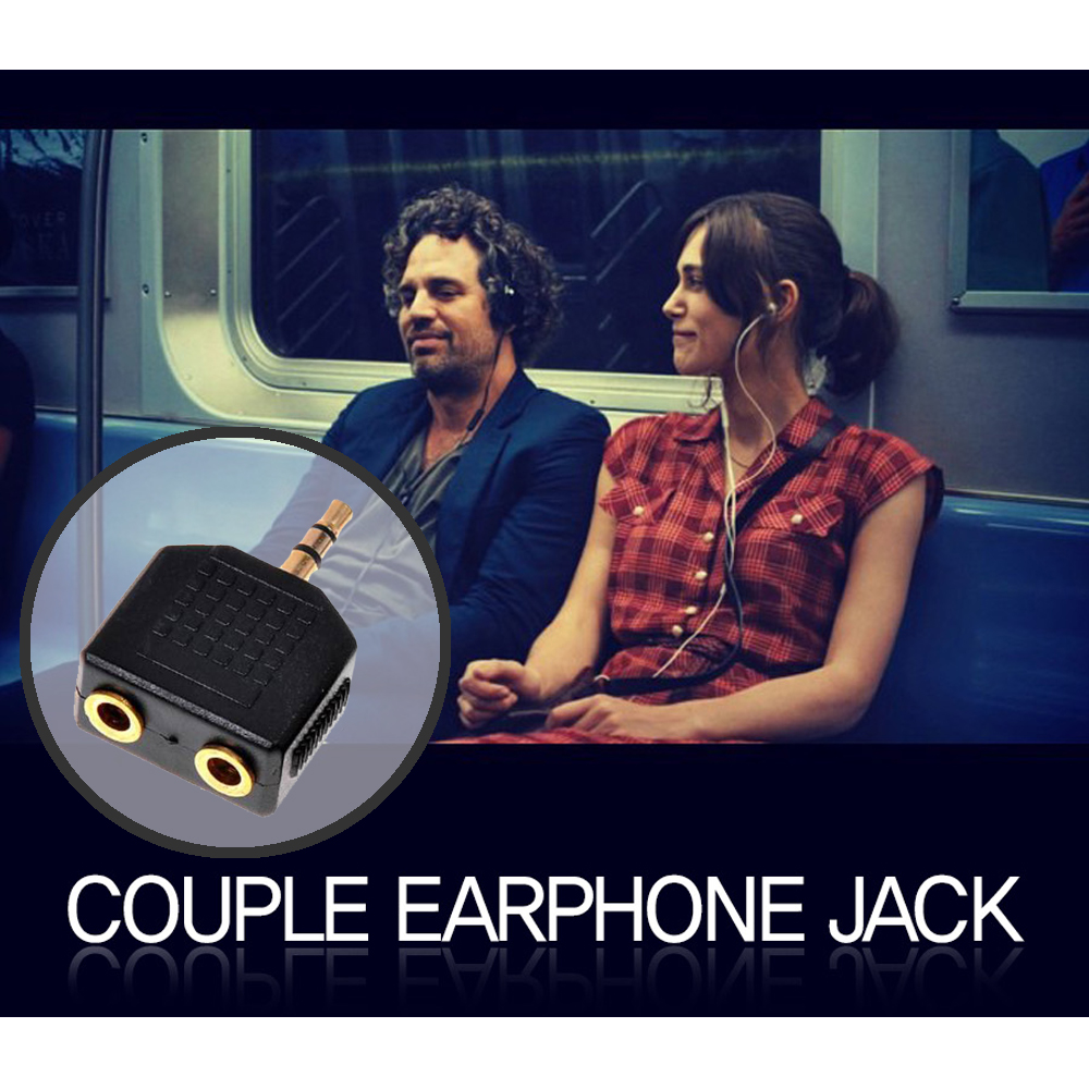 Cellet Headset Adapter w/ Double 3.5mm Holes - Black