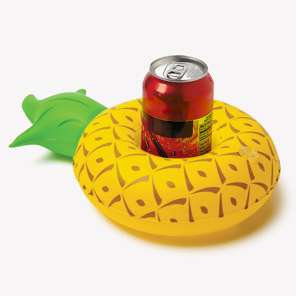 Tropical Pineapple Inflatable Pool Float and Pool Toy Drink Holder