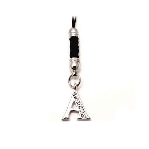 Initial "A" Cell Phone Charm - Black