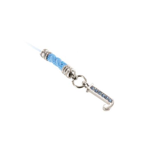 Initial 'J' Cell Phone Charm - blue
