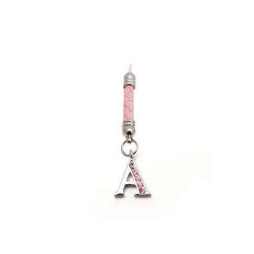 Initial 'A' Cell Phone Charm - pink