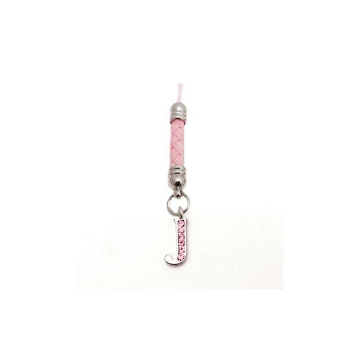 Initial 'J' Cell Phone Charm - pink
