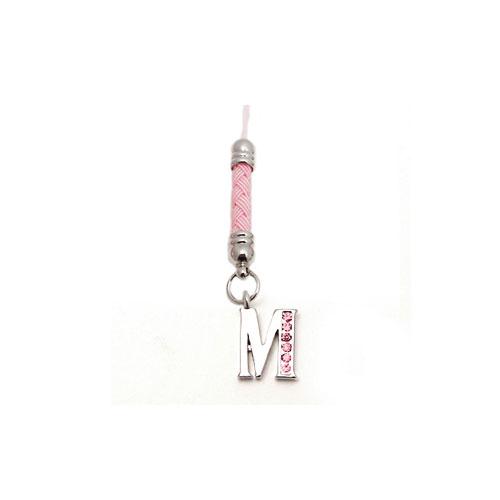 Initial 'M' Cell Phone Charm - pink