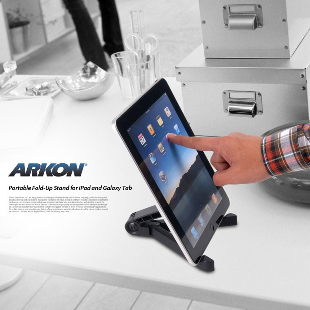 Original Arkon Universal Tablet Foldable Portable Tablet Stand Holder, IPM-TAB1 - Black