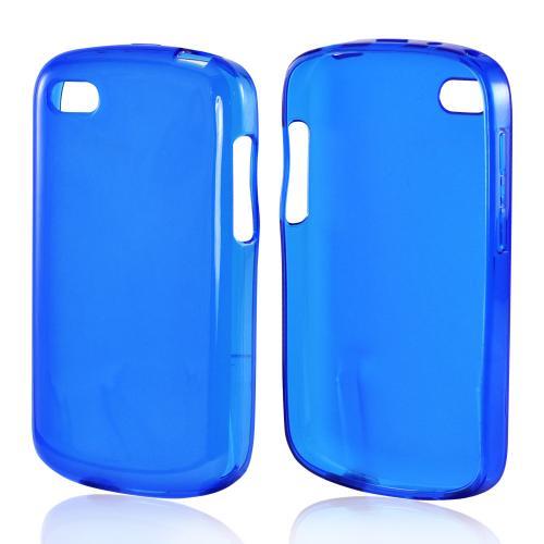 Matte Blue Crystal Silicone Case w/ Polished Borders for Blackberry Q10