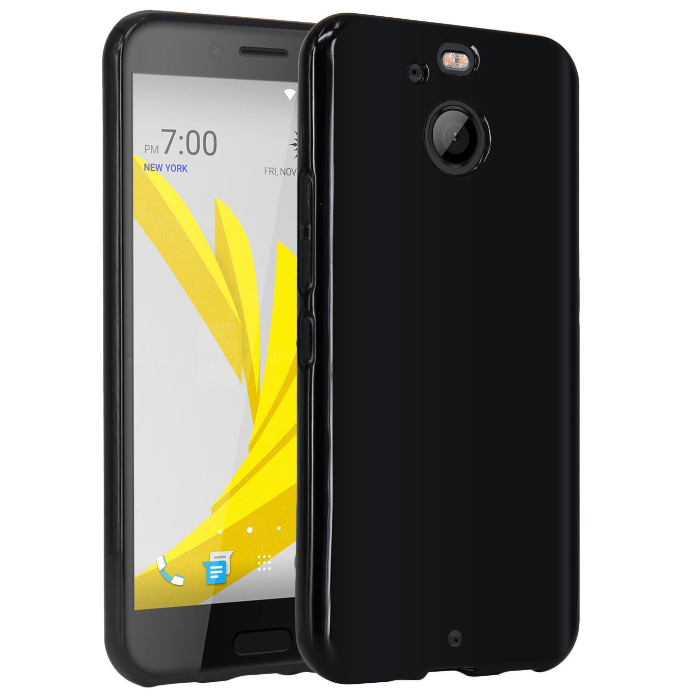 HTC Bolt Case, [Black] Slim & Flexible Anti-shock Crystal Silicone  Protective