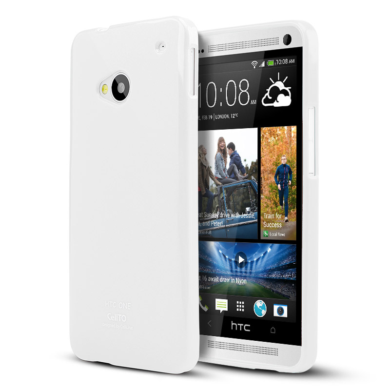 White Crystal Silicone Skin Case for HTC One