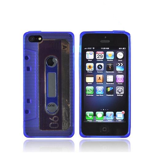 Apple iPhone 5/5S Crystal Silicone Case - Blue Cassette