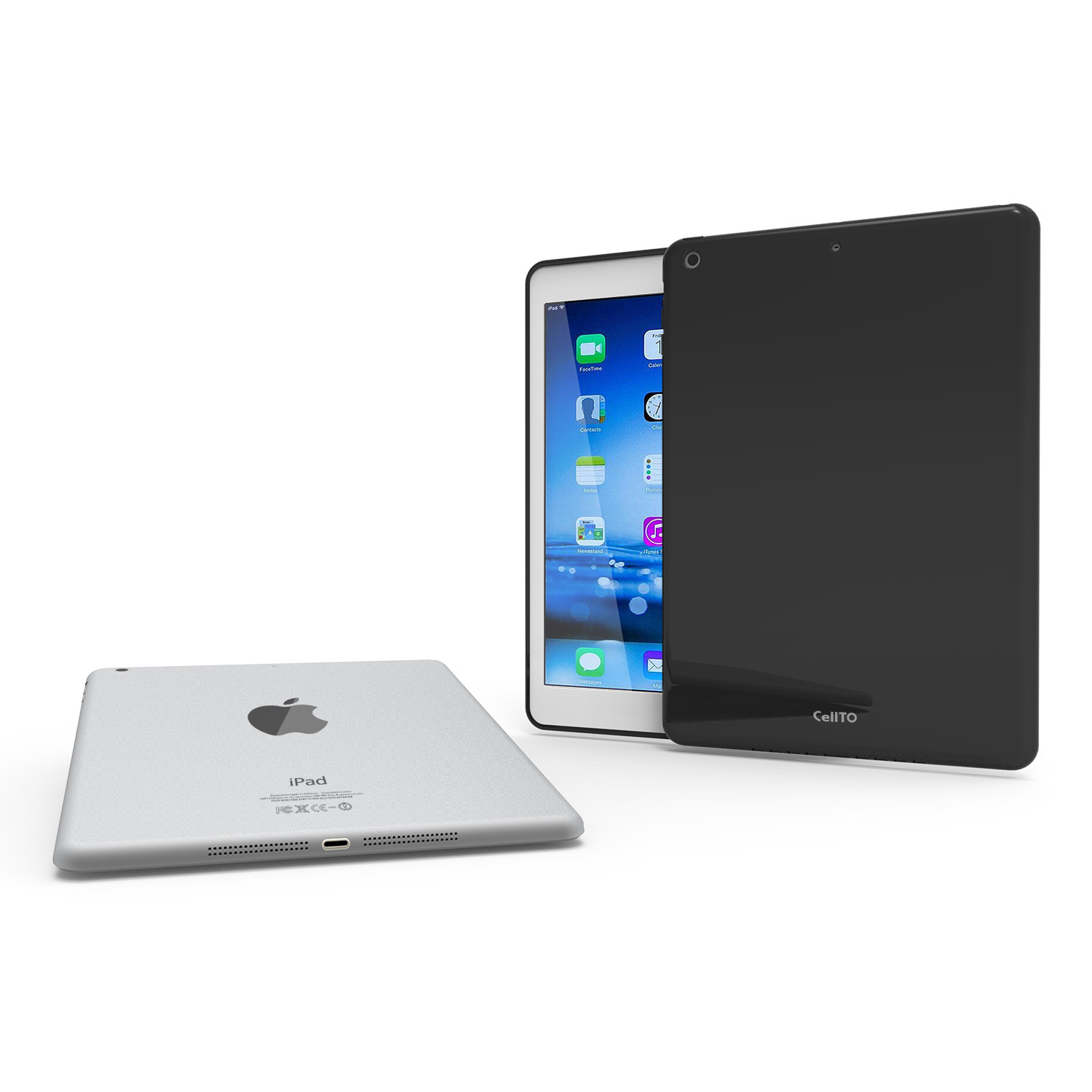Black Anti-Slip TPU Crystal Silicone Skin Case for Apple iPad Air