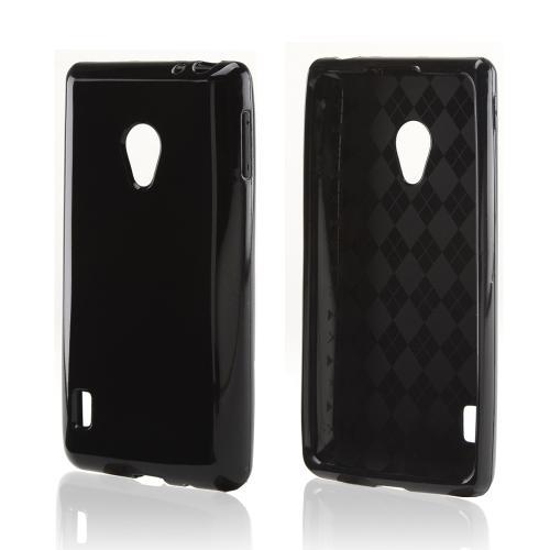 Black (Argyle Interior) Crystal Silicone Case for LG Lucid 2