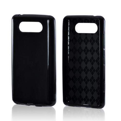 Black (Argyle Interior) Crystal Silicone Case for Nokia Lumia 820